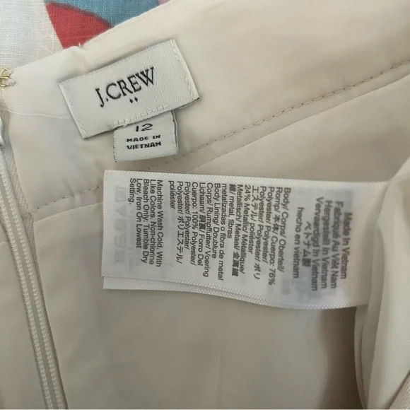 J. Crew beautiful floral metallic gold & cream skirt, women’s sz 12, GUC - Picture 9 of 11